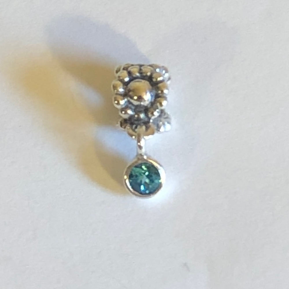 Retired Authentic Pandora Paraiba Dew Drop Topaz Charm Dangle